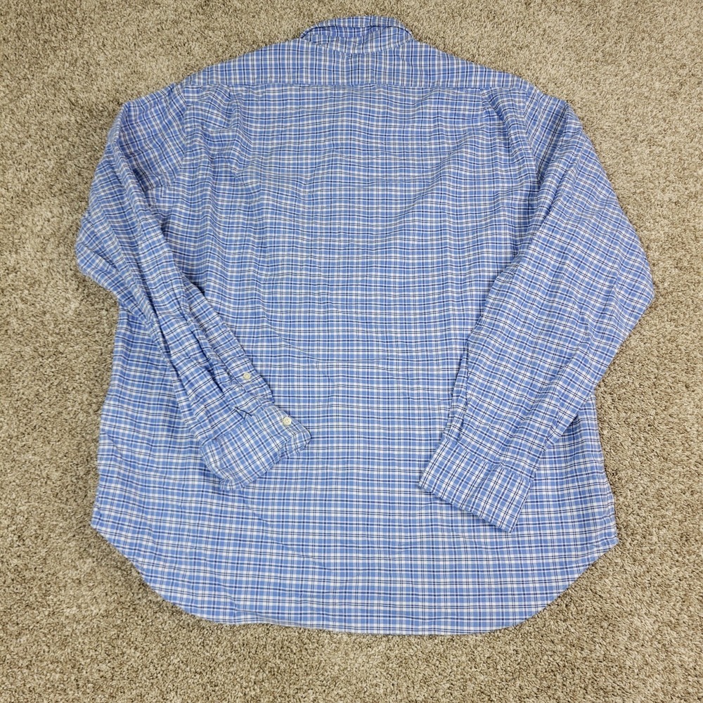Polo Ralph Lauren Mens 2XL Blue Plaid Flesh Pony Button Up Long Sleeve - Picture 3 of 5